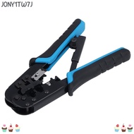 JONY1TW7J RJ45 Crimp Tool, All-in-One Built-in Wire Cutter and Stripper Modular Crimping Tool, 6 in 