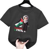kaos anak perempuan will be free palestine Tshirt kids palestine 1-10tahun k.065