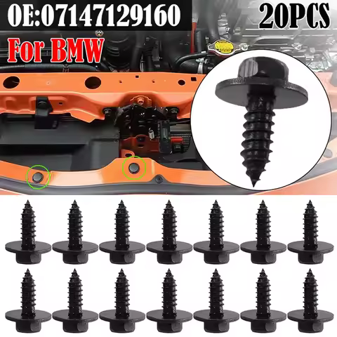 20x 4.8x19mm Hex Head Screw Self-tapping Bumper Cover Engine Shields Splash Guard 07147129160 For BM