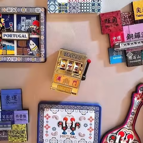 Magnets for Fridge Macau Slot Machine Refrigerator Sticker Lucky 777 Fruit Machine Fridge Magnets Mi