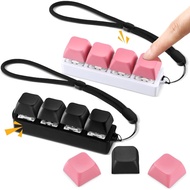 2 Unit Mainan Fidget Papan Kekunci, Papan Kekunci Klik Fidget, Rantai Kunci Klik Empat Butang, Hadia