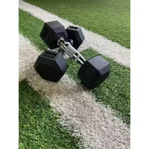 37.5-50kg Factory Cast Iron Barbell Dumbbell Large Hexagonal Dumbbell Set