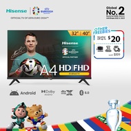Hisense A4 Smart Android TV 32 40 inch | Google Play | Android 11 | DTS Virtual X | Dolby Audio | Dual Wifi 2.4/5G