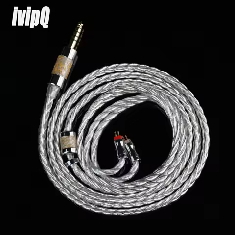ivipQ-A20 6-Core HIFI Earphone Cable Dual 3.5mm to 2.5 4.4mm Balanced Plug for HIFIMAN HE400se SUNDA