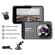 MeeGoo กล้องติดรถยนต์ หน้าจอ3inch กล้องติดรถยนต์ 2กล้อง หน้า+หลัง เลนส์มุมกว้าง Car Camera