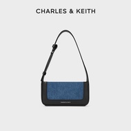 CHARLES and KEITH CK2-20671598-1 กางเกงยีนส์ถือกระเป๋าใต้วงแขนผ้าใบกระเป๋าสี่เหลี่ยมขนาดเล็ก