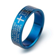 แฟชั่นNINE Biblicalกางเขนเหล็กกล้าไททาเนียมแหวนผู้ชายIndex Finger