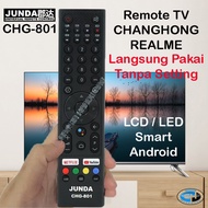 REMOT TV CHANGHONG REALME CHIQ LCD LED SMART TV ANDROID JUNDA CHG 801