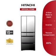 Hitachi Inverter 6 Door K Series Refrigerator 657L (Crystal Mirror) (R-WX620KM X)
