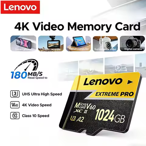 Lenovo Extreme Pro SD Memory Card 128GB U3 V60 High Speed Micro SD Card 1TB 512GB 256GB TF Card for 