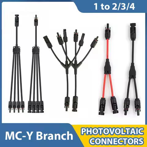2/3/4 to 1 Y Branch Solar Parallel MC Connector 4mm2 1000V Solar Cable Photovoltaic System Male To F