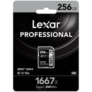 Thẻ nhớ Máy Ảnh SDXC Lexar Professional 256GB 1667x UHS-II U3 V60 Read 250MB/s / Write 120MB/s (Đen)