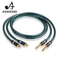 ATAUDIO HIFI Dual 6.35mm To 2 RCA Audio Cable 2 RCA To 6.5mm DJ Mixer Audio Signal OCC Audio Cable