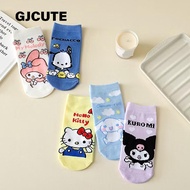 GJCUTE 5 Pairs Sos Anime Sos Harajuku Ship Sos Five Pairs Of Cartoon Cute Female Printed Cotton Sos 