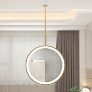 Ceiling-Mounted Rod Rotating round Mirror Hanging Mirror Smart Touch Mirror Homestay Hotel Bathroom Mirror Toilet Mirror