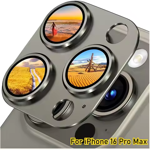 Metal Camera 9H Lens Protector for Apple IPhone 17 Air 16 Plus 15 Pro Max Ultra HD Original Color Bl