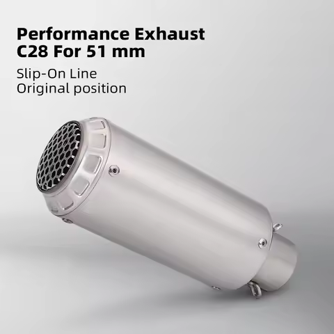 Universal 51MM C28 motorcycle exhaust tail pipe carbon Muffler For NVX ADV150 NK250 ZX25R CB650R MT0