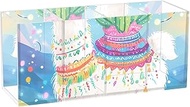 Floral Custom Pencil Holder for Desk Art Cute Colorful Alpaca Llama Blue Art Craft Caddy Acrylic Mak
