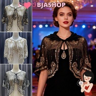 BJASHOP Evening Wrap, Lace Overlay 1920s Flapper Shawl, Fashion Sparkling Sequins Women Shawl