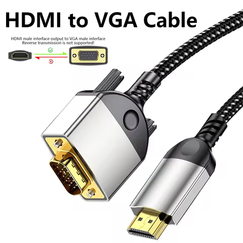 HDMI to VGA Cable 1.5M Uni-Directional HDMI Computer to VGA Monitor Cable (Male to Male) for Desktop