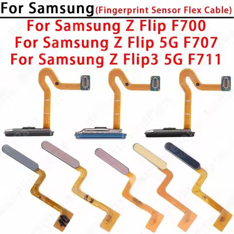 Phones Power Button Fingerprint Sensor Flex Cable For Samsung Z Flip F700 Z Flip 5G F707 Z Flip3 5G 