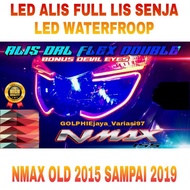 PAKET FULL LAMPU ALIS DRL SLIM NMAX OLD 2015 SAMPAI 2019 LED ALIS DRL WATERFROOP V2 / LAMPU LED ALIS FLEXIBEL DOUBLE BONUS MATA DEVIL EYES / LAMPU SENJA LED MOTOR NMAX LAMPU LIS NMAX