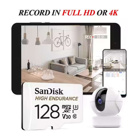 SanDisk V30 Surveillance Camera Memory Card High Endurance microSDXC TF Card 512GB 128GB 256GB 64GB 