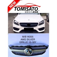 MERCEDES BENZ W205 C250 AMG  SILVER GRILLE WITH LOGO