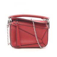 【二手】 LOEWE Puzzle Bag Nano 2 手提包-紅色皮革，女士，二手 B