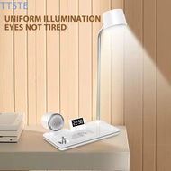 TTSTE LED Table Lamp, USB Port Multifunction LED Desk Lamp, Speaker Stand Clock Night Lighting Wirel
