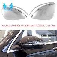 for 15-21 Mercedes Benz X253 W205 W213 W222 GLC C E S Class Chrome Rearview Mirror Cover - Side Door