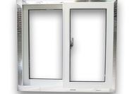 PVC Sliding Window With Glass And Screen Installed 80x80 100% High Quality PVC Product