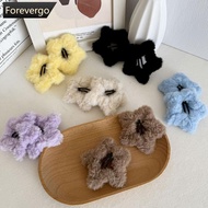 FOREVERGO 1Pc Autumn and Winter Plush Five-pointed Star Hairpins Side Bangs BB Clip Cute Soft and Mi