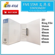 EMI 80MM A4 2O Ring File 2D Ring File White File