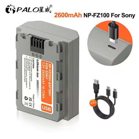 NEW NP-FZ100 NP FZ100 Battery with Type-C Fast Charging for Sony A6700 BC-QZ1 Sony a9 a7R III a7 III