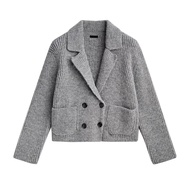 Authentic Massimo Dutti Md Womens New French Commuter Leisure Old Money Style Short Version Knitted