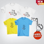 Family Tshirt Raptor Set Baju Family Birthday Tshirt Family Day Holiday Events