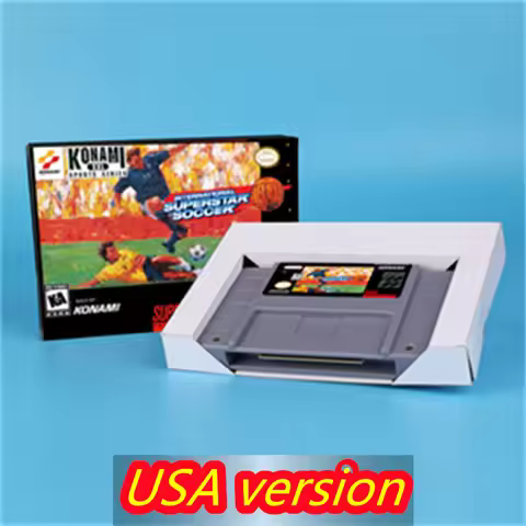 for International Superstar Soccer DeLuxe 16bit game card for USA NTSC version SNES video game conso