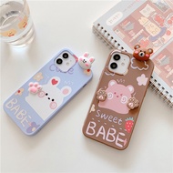 Compatible For OPPO A96 A76 A16 A95 A74 4G 5G A94 A54 A15 A15S A93 A53 A52 A72 A92 A91 A31 Cute Three-dimensional Bear Rabbit Paw Mobile Phone Case