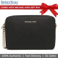 Michael Kors Handbag In Gift Box Crossbody Bag Jet Set Large Crossbody Black / Gold # 35T8GTTC9LD7