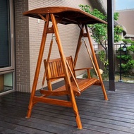 戶外實木鞦韆椅 雙人搖椅 原木秋千 吊椅座椅 庭院陽台休閒座椅