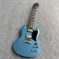 กีตาร์มืออาชีพกีต้าร์ไฟฟ้าสีฟ้าโลหะมาตรฐาน SG Gibson