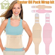 Castor Oil Wrap Pack for Wasit Leakproof Organic Castor Oil Pack Reusable Neck Castor Oil Wrap Easy to Wear Castor Oil Pack Kit