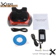 Dual SATA IDE HDD Dock External USB 2.0 Hub Card Reader