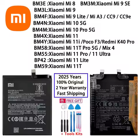 Original Battery BM4X BM4Y BM55 BM3L BM3M BM4F BM4N BP42 BM58 BM59 For Xiaomi Mi 8 9 10 11 11i 11T L