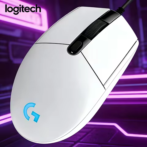 Logitech G203 wired dual-mode professional gaming mouse, with clear sound and color, blue mouse, pur
