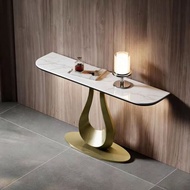 Modern Minimalist Wall-Mounted Slate Console Table for Villa Foyer, Light Luxury Entryway Accent Tab