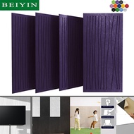 BEIYIN 6 PCS Self-Adhesive Acoustic Panel with Wavy Grooves -600x300x9mm Sound Absorbing Wall & Door
