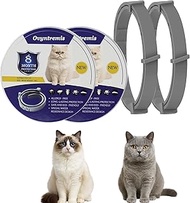 Set of 2 Cat Collars, Waterproof and Adjustable, 39 cm Long, with Natural Essential Oils, Provides C