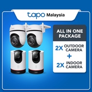 【Tapo CCTV Bundle】4 Cameras (2 Indoor C225 + 2 Outdoor C520WS) Smart Home Security AI Detection